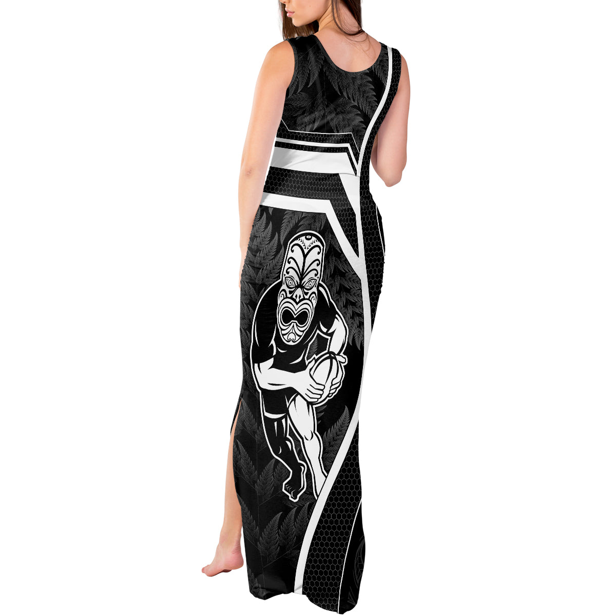 Custom New Zealand Aotearoa Rugby Tank Maxi Dress Black Fern Maori Tribal Sporty Style - Wonder Print Shop
