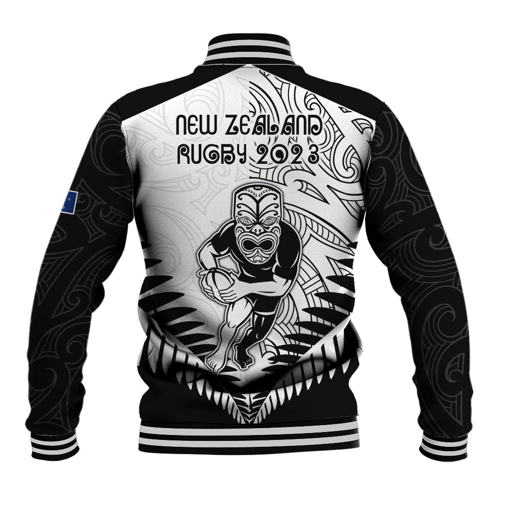 New Zealand Rugby Baseball Jacket Proud Aoteroa Stylised Maori Koru LT9 - Wonder Print Shop