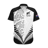 New Zealand Rugby Hawaiian Shirt Proud Aoteroa Stylised Maori Koru - Wonder Print Shop