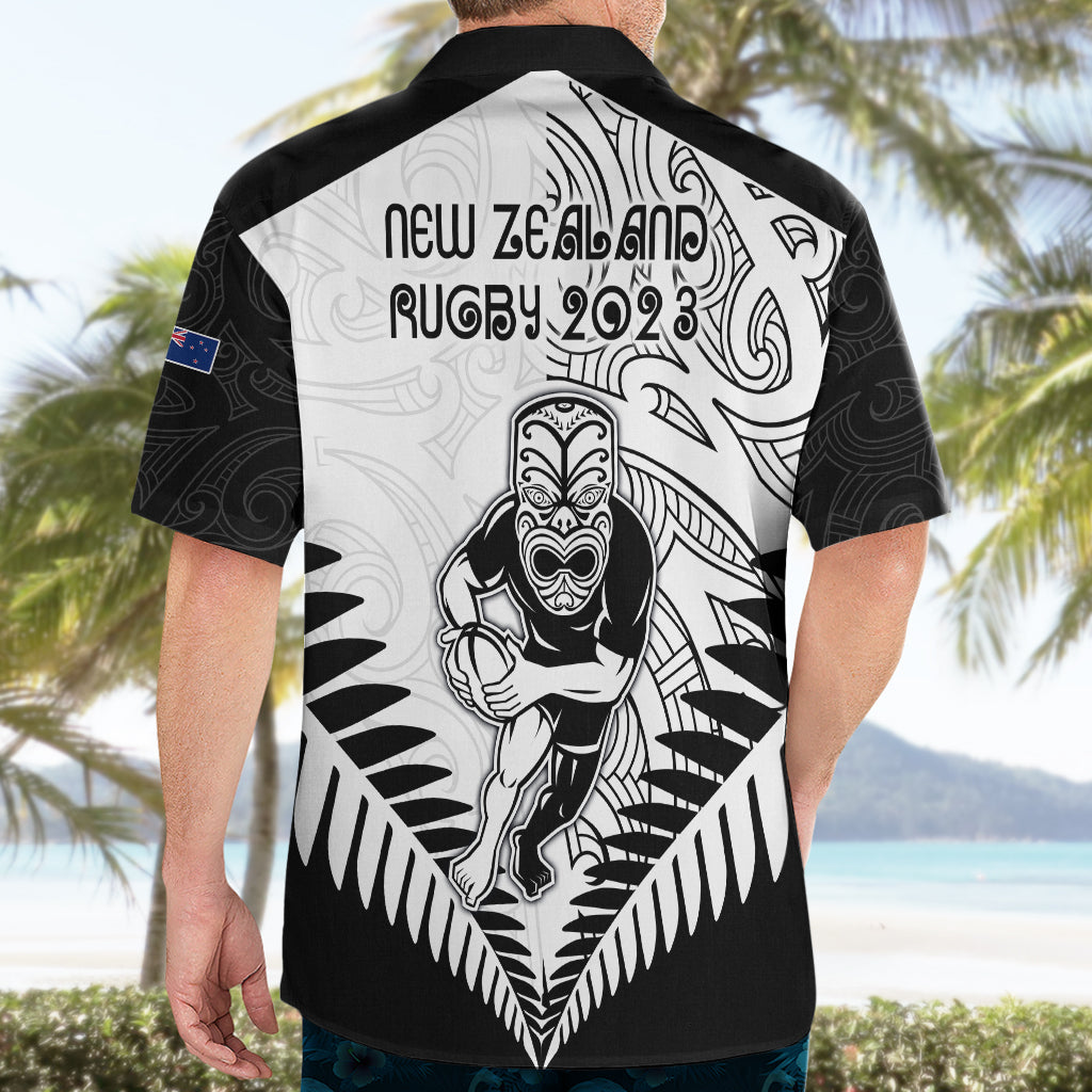 New Zealand Rugby Hawaiian Shirt Proud Aoteroa Stylised Maori Koru - Wonder Print Shop