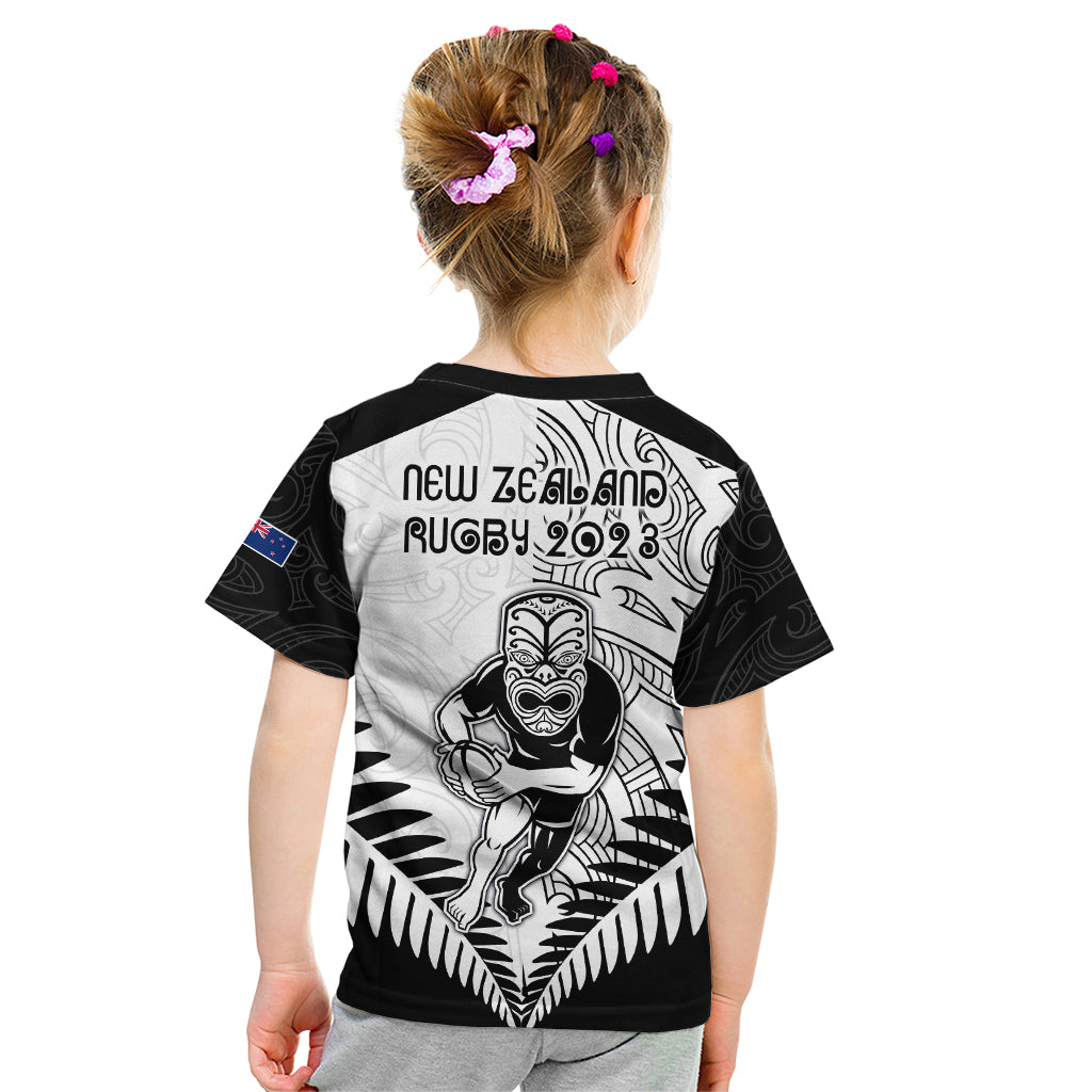 New Zealand Rugby Kid T Shirt Proud Aoteroa Stylised Maori Koru - Wonder Print Shop