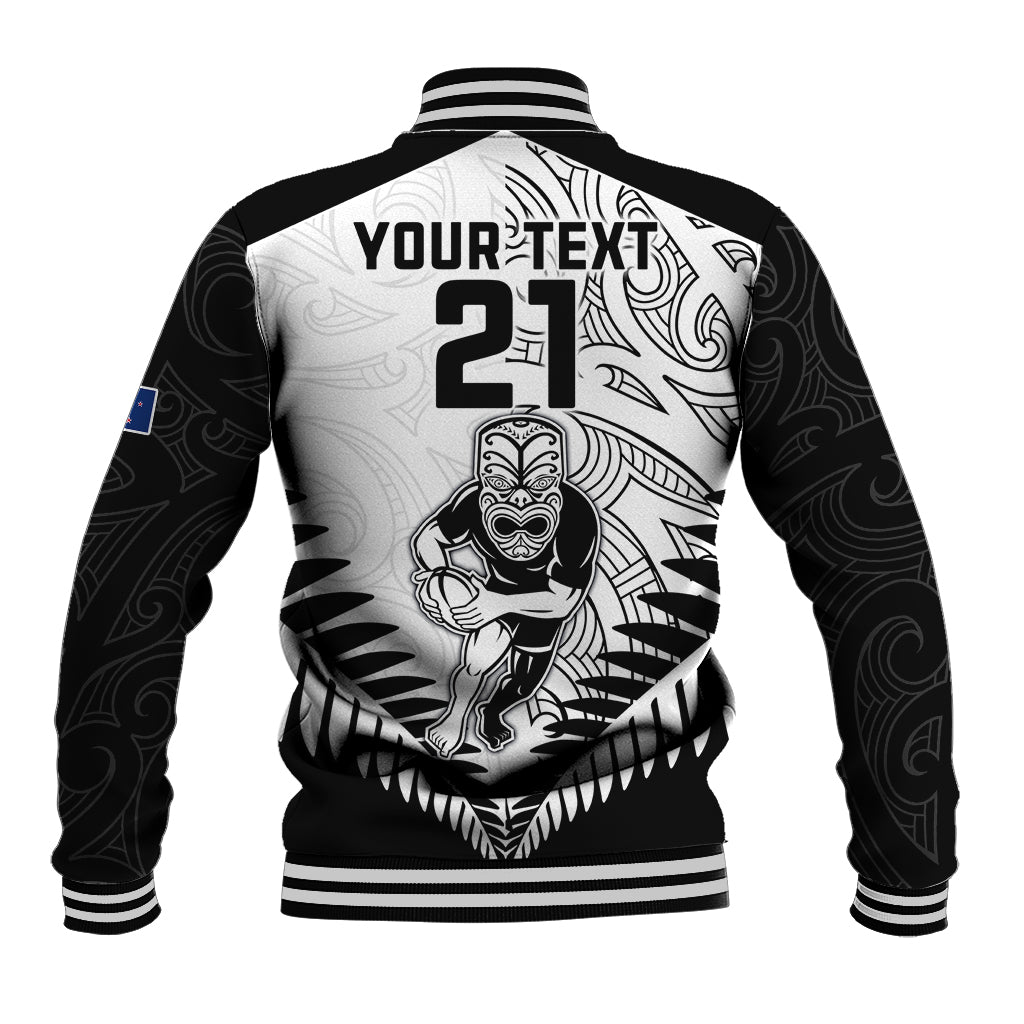 Custom New Zealand Rugby Baseball Jacket Proud Aoteroa Stylised Maori Koru LT9 - Wonder Print Shop