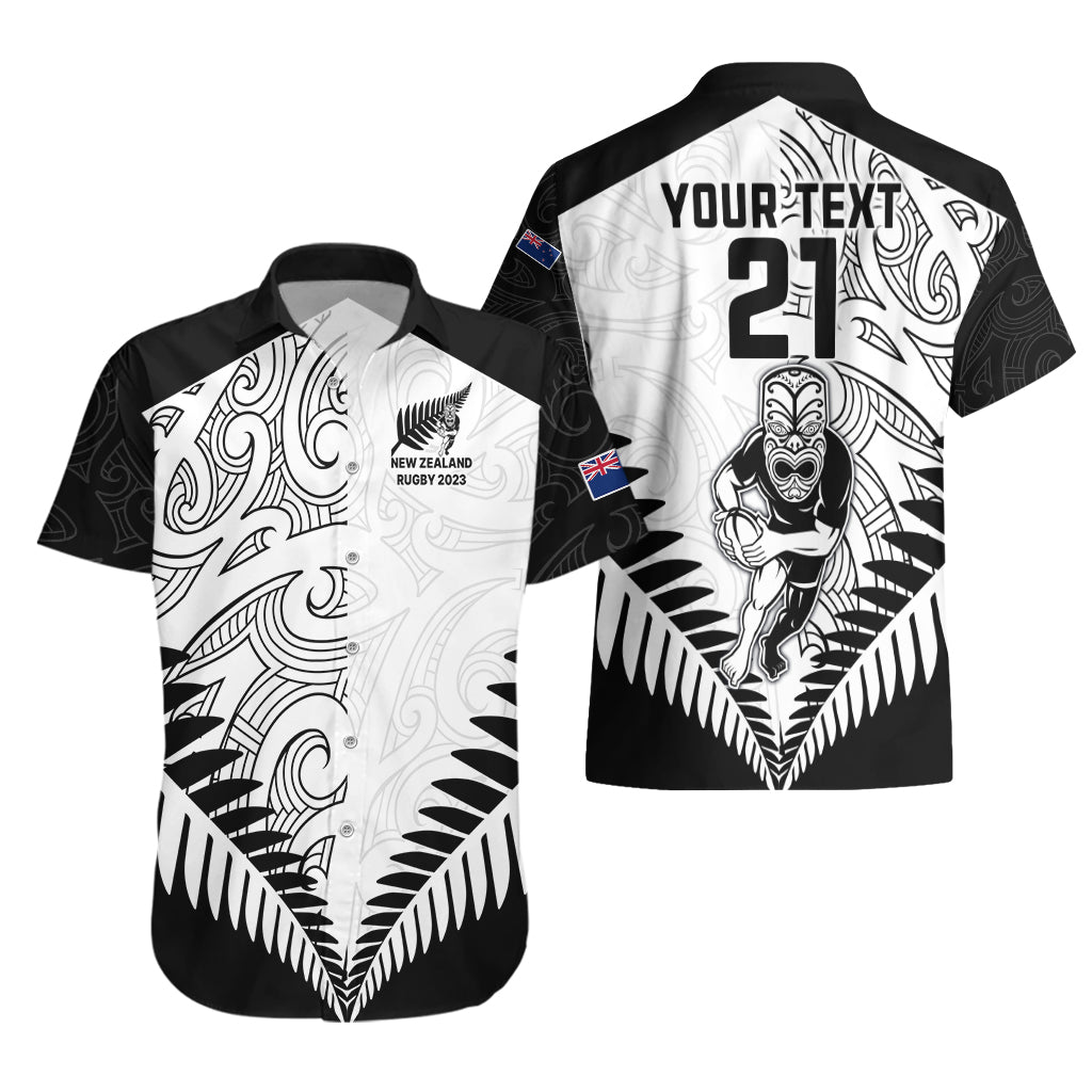 Custom New Zealand Rugby Hawaiian Shirt Proud Aoteroa Stylised Maori Koru - Wonder Print Shop