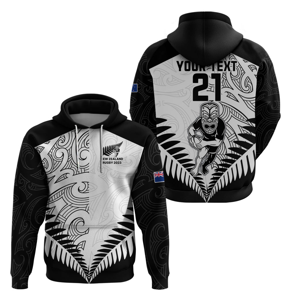 Custom New Zealand Rugby Hoodie Proud Aoteroa Stylised Maori Koru - Wonder Print Shop