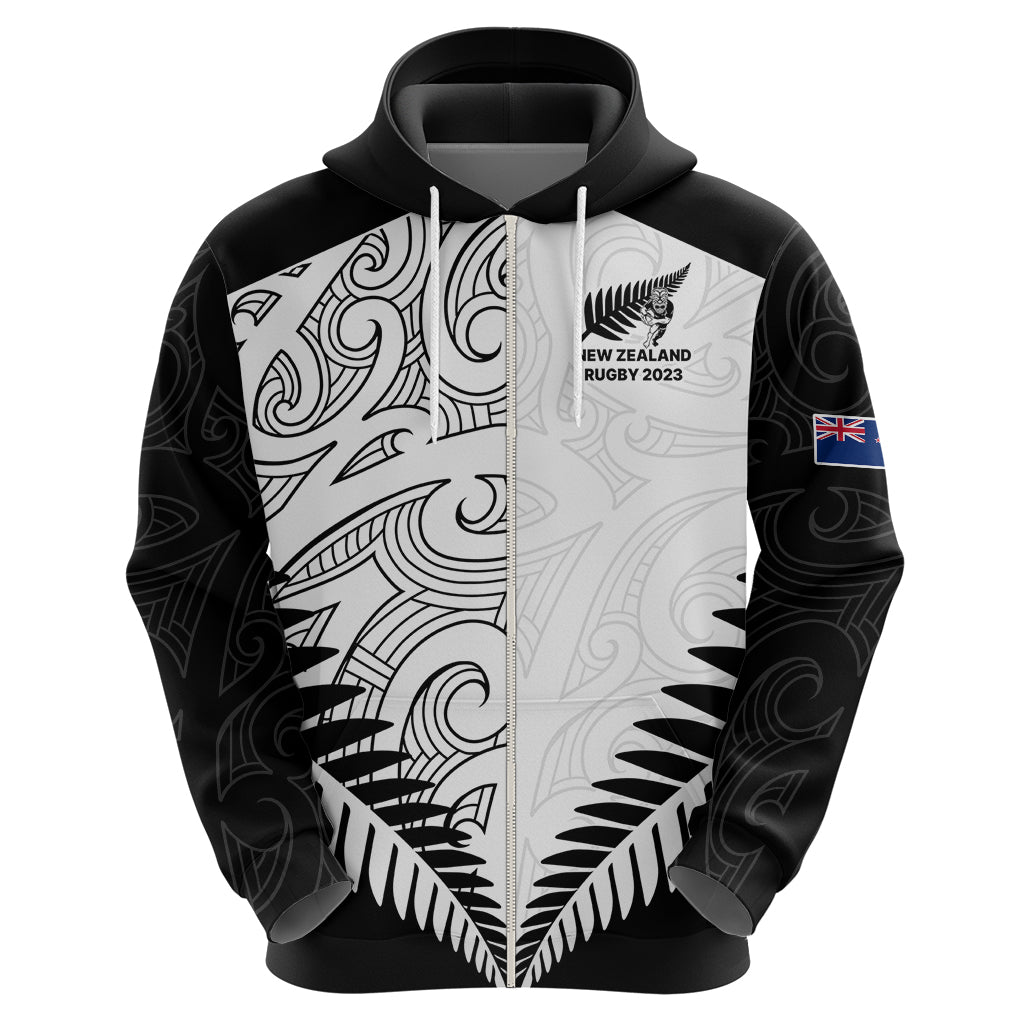 Custom New Zealand Rugby Hoodie Proud Aoteroa Stylised Maori Koru - Wonder Print Shop