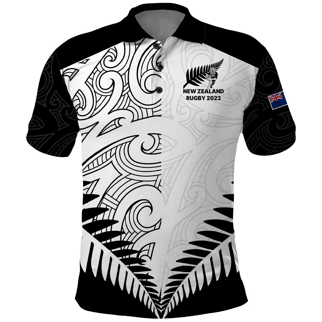 Custom New Zealand Rugby Polo Shirt Proud Aoteroa Stylised Maori Koru - Wonder Print Shop