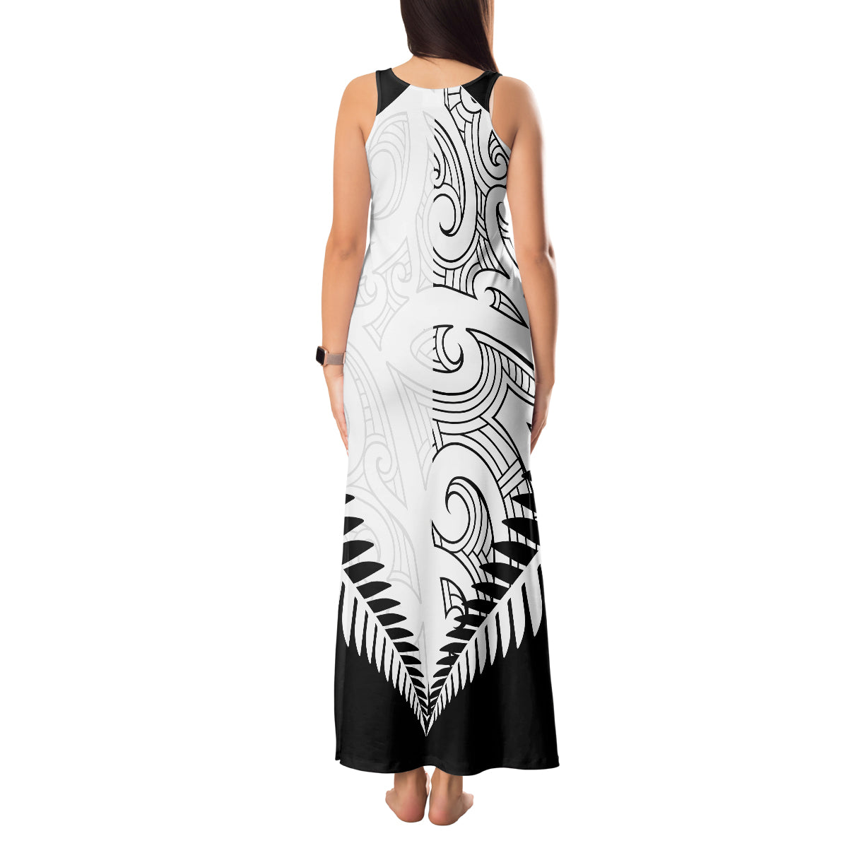 Custom New Zealand Rugby Tank Maxi Dress Proud Aoteroa Stylised Maori Koru - Wonder Print Shop