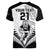 Custom New Zealand Rugby Women V Neck T Shirt Proud Aoteroa Stylised Maori Koru - Wonder Print Shop