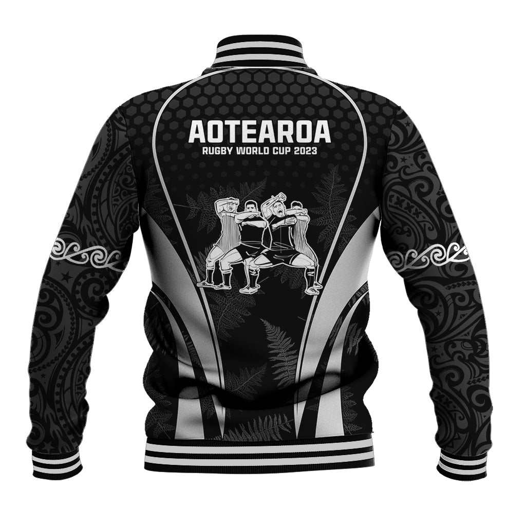 New Zealand Aotearoa Rugby Baseball Jacket Haka Dance Mixed Silver Fern Sporty Style LT9 - Wonder Print Shop
