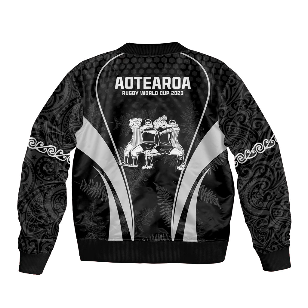 New Zealand Aotearoa Rugby Bomber Jacket Haka Dance Mixed Silver Fern Sporty Style LT9 - Wonder Print Shop
