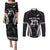 New Zealand Aotearoa Rugby Couples Matching Puletasi Dress and Long Sleeve Button Shirt Haka Dance Mixed Silver Fern Sporty Style LT9 - Wonder Print Shop