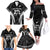 New Zealand Aotearoa Rugby Family Matching Off Shoulder Long Sleeve Dress and Hawaiian Shirt Haka Dance Mixed Silver Fern Sporty Style - Wonder Print Shop