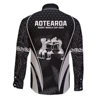 New Zealand Aotearoa Rugby Family Matching Short Sleeve Bodycon Dress and Hawaiian Shirt Haka Dance Mixed Silver Fern Sporty Style - Wonder Print Shop