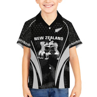 New Zealand Aotearoa Rugby Family Matching Short Sleeve Bodycon Dress and Hawaiian Shirt Haka Dance Mixed Silver Fern Sporty Style - Wonder Print Shop