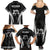 New Zealand Aotearoa Rugby Family Matching Summer Maxi Dress and Hawaiian Shirt Haka Dance Mixed Silver Fern Sporty Style - Wonder Print Shop