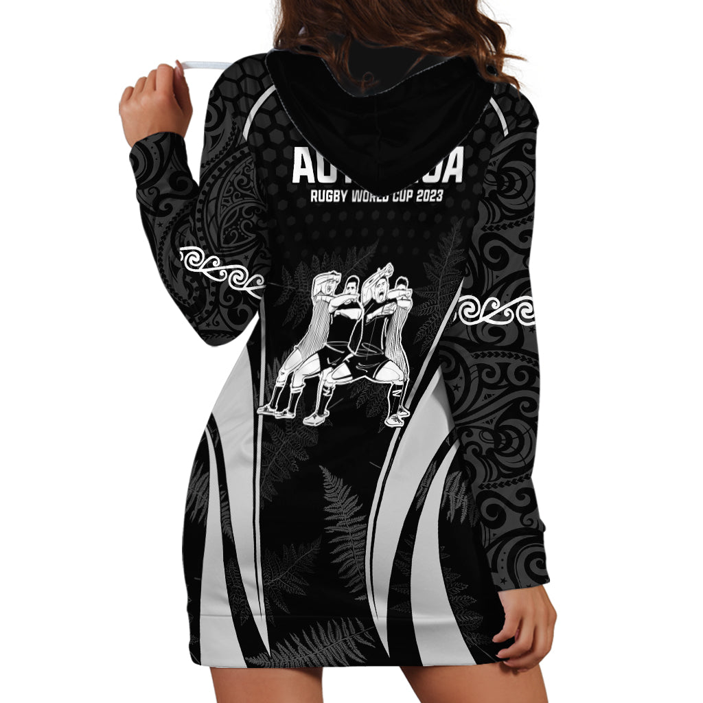 New Zealand Aotearoa Rugby Hoodie Dress Haka Dance Mixed Silver Fern Sporty Style - Wonder Print Shop