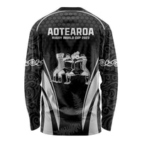 New Zealand Aotearoa Rugby Long Sleeve Shirt Haka Dance Mixed Silver Fern Sporty Style - Wonder Print Shop