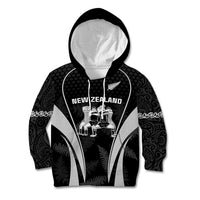 Custom New Zealand Aotearoa Rugby Kid Hoodie Haka Dance Mixed Silver Fern Sporty Style - Wonder Print Shop