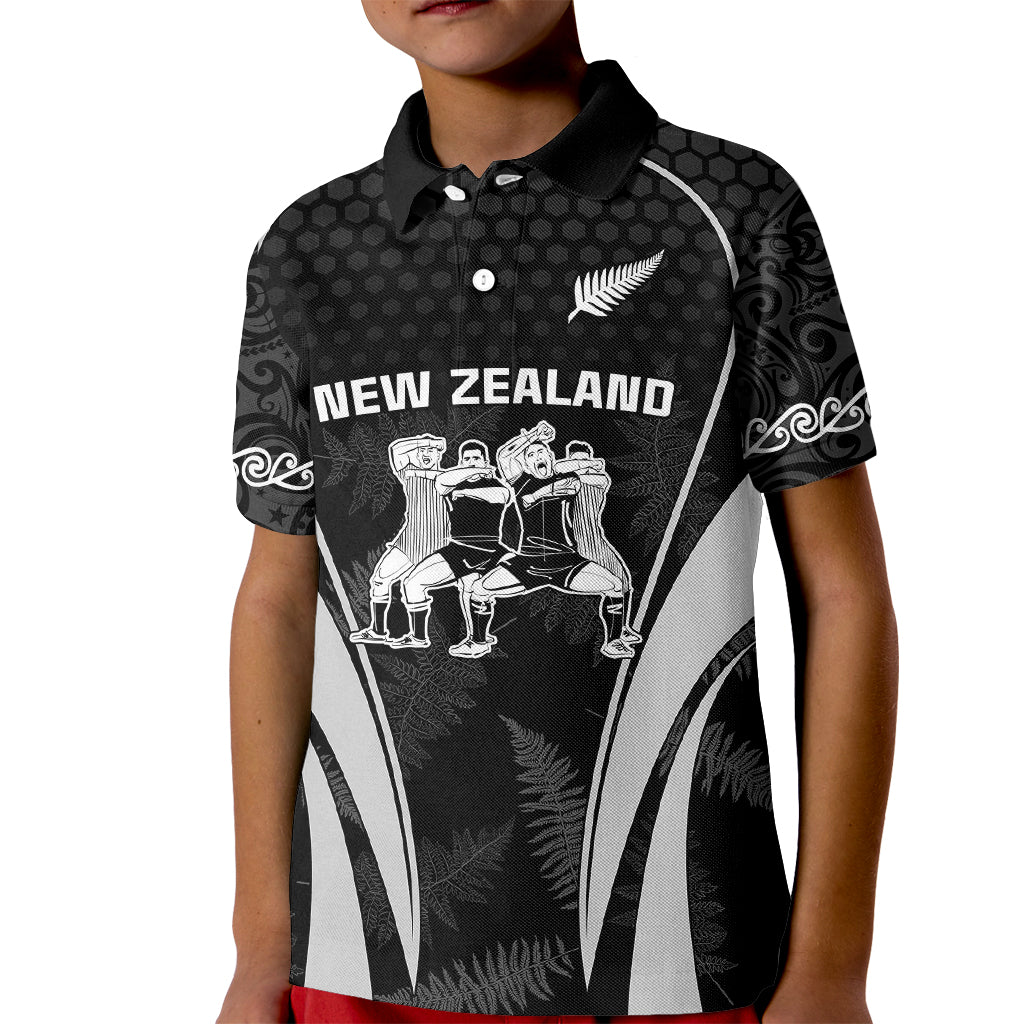 custom-new-zealand-aotearoa-rugby-kid-polo-shirt-haka-dance-mixed-silver-fern-sporty-style