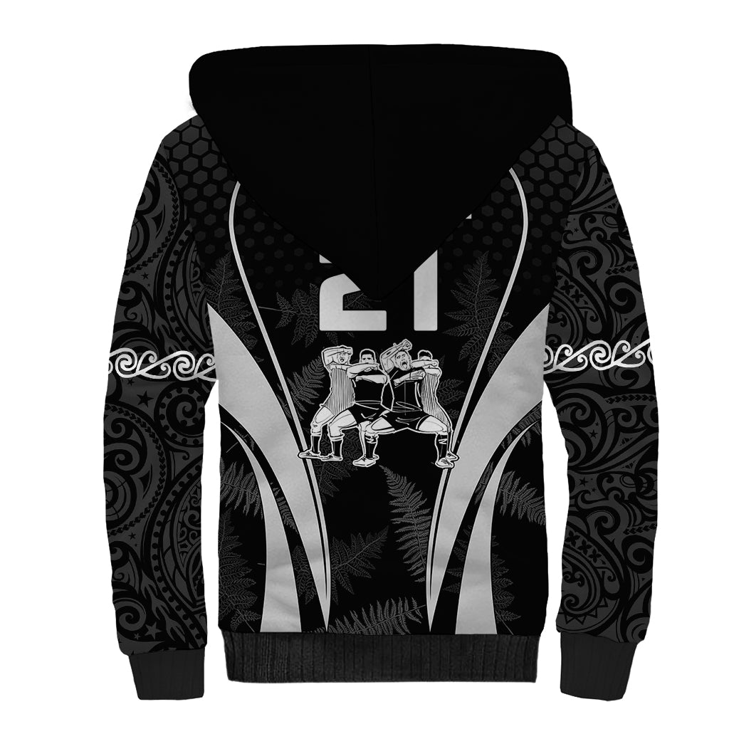 Custom New Zealand Aotearoa Rugby Sherpa Hoodie Haka Dance Mixed Silver Fern Sporty Style - Wonder Print Shop