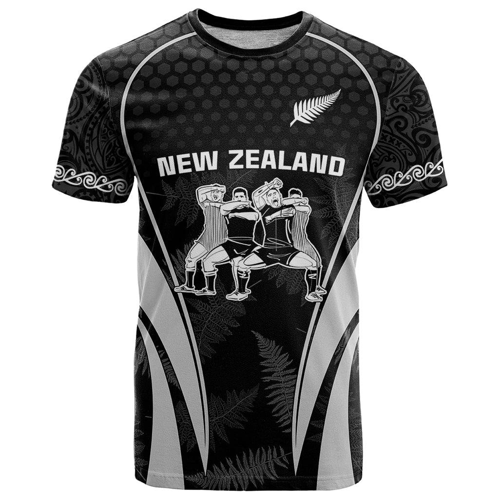 Custom New Zealand Aotearoa Rugby T Shirt Haka Dance Mixed Silver Fern Sporty Style - Wonder Print Shop