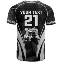 Custom New Zealand Aotearoa Rugby T Shirt Haka Dance Mixed Silver Fern Sporty Style - Wonder Print Shop