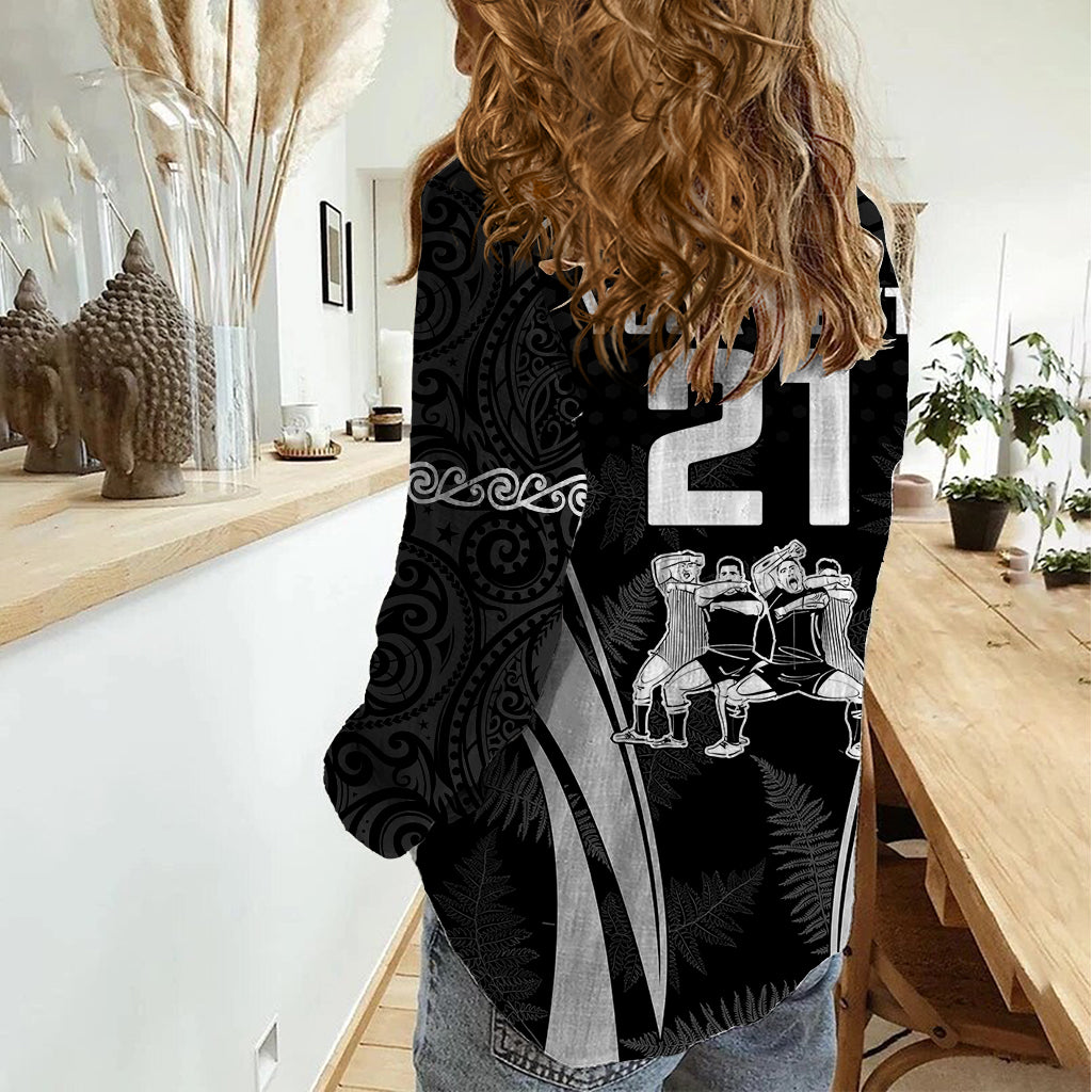 Custom New Zealand Aotearoa Rugby Women Casual Shirt Haka Dance Mixed Silver Fern Sporty Style - Wonder Print Shop