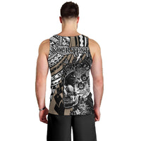Personalised Polynesia Skull Men Tank Top Tattoo In The Style Of Maori With Marine Life Gold - Wonder Print Shop