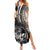 Personalised Polynesia Skull Summer Maxi Dress Tattoo In The Style Of Maori With Marine Life Gold - Wonder Print Shop