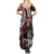 Personalised Polynesia Skull Summer Maxi Dress Tattoo In The Style Of Maori With Marine Life Red - Wonder Print Shop