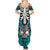 Personalised Polynesia Skull Summer Maxi Dress With Boars Tusk Aqua Arty Vibe - Wonder Print Shop