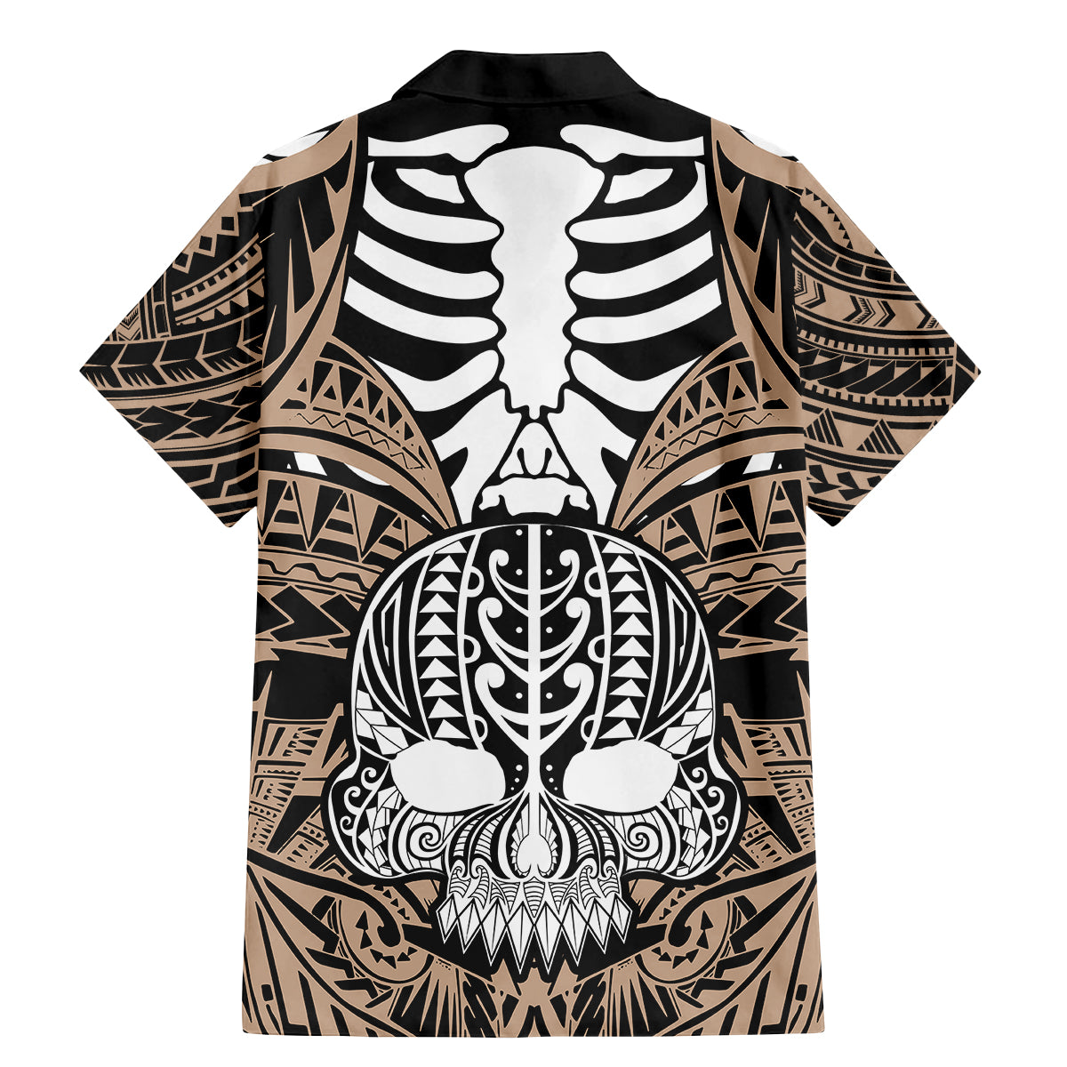 Personalised Polynesia Skull Family Matching Mermaid Dress and Hawaiian Shirt With Boars Tusk Gold Arty Vibe LT9 - Wonder Print Shop