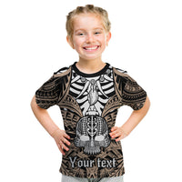 Personalised Polynesia Skull Kid T Shirt With Boars Tusk Gold Arty Vibe - Wonder Print Shop