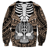 Personalised Polynesia Skull Sweatshirt With Boars Tusk Gold Arty Vibe - Wonder Print Shop