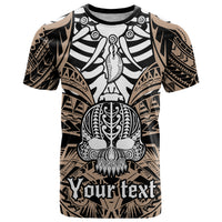 Personalised Polynesia Skull T Shirt With Boars Tusk Gold Arty Vibe - Wonder Print Shop