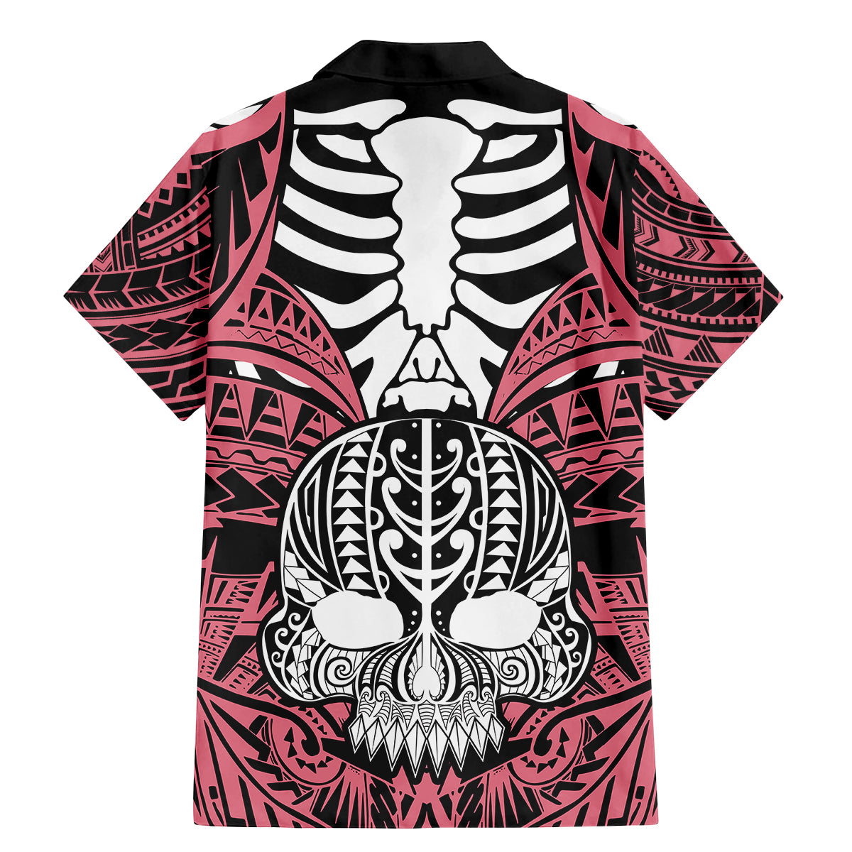 Personalised Polynesia Skull Family Matching Mermaid Dress and Hawaiian Shirt With Boars Tusk Pink Arty Vibe LT9 - Wonder Print Shop
