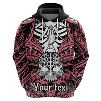Personalised Polynesia Skull Hoodie With Boars Tusk Pink Arty Vibe - Wonder Print Shop