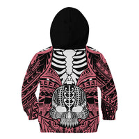 Personalised Polynesia Skull Kid Hoodie With Boars Tusk Pink Arty Vibe - Wonder Print Shop