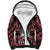 Personalised Polynesia Skull Sherpa Hoodie With Boars Tusk Pink Arty Vibe - Wonder Print Shop