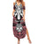 Personalised Polynesia Skull Summer Maxi Dress With Boars Tusk Pink Arty Vibe - Wonder Print Shop