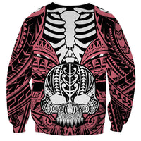 Personalised Polynesia Skull Sweatshirt With Boars Tusk Pink Arty Vibe - Wonder Print Shop