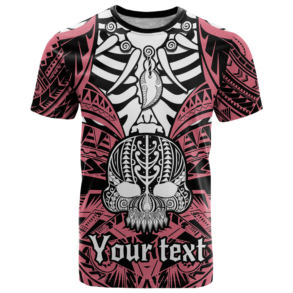 Personalised Polynesia Skull T Shirt With Boars Tusk Pink Arty Vibe - Wonder Print Shop