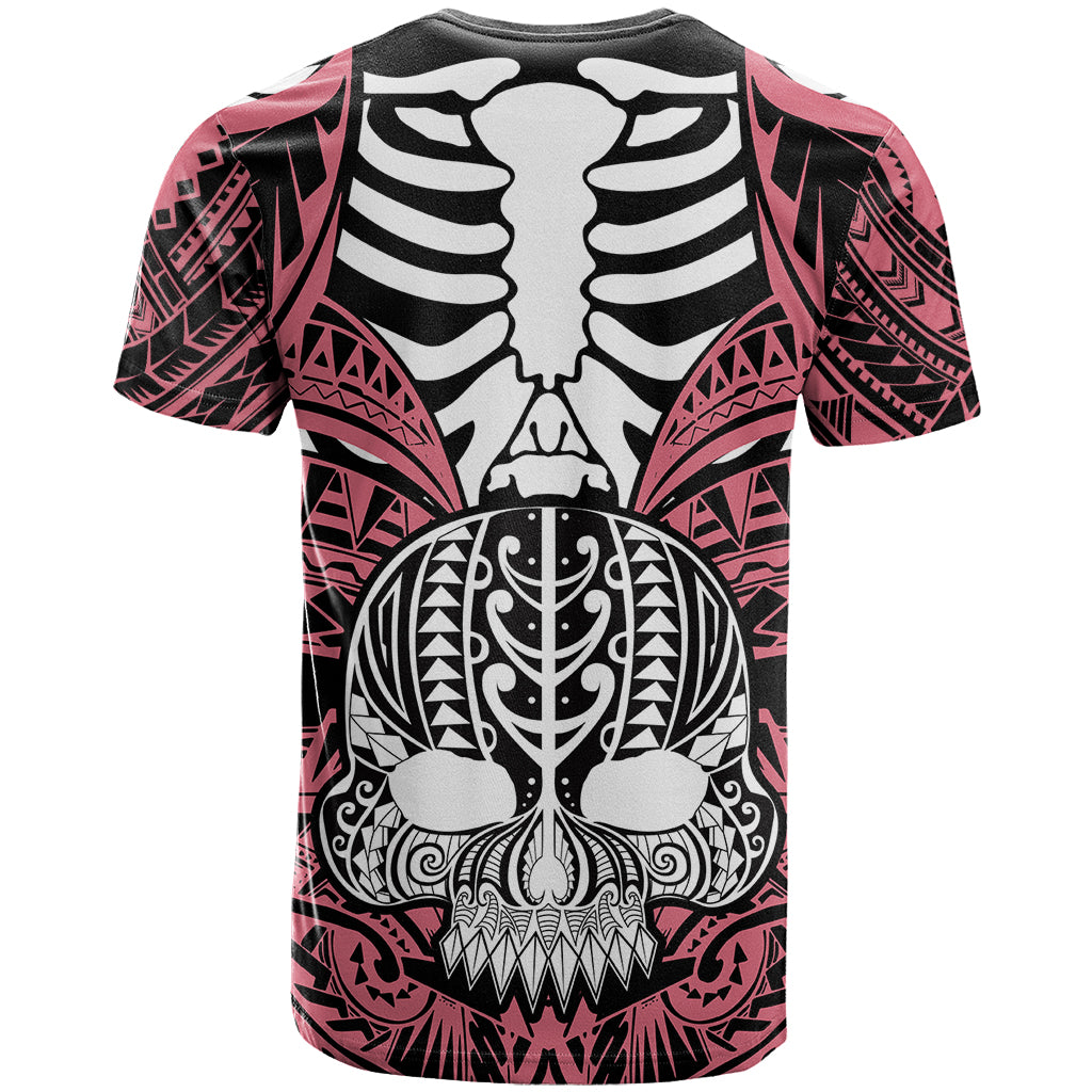 Personalised Polynesia Skull T Shirt With Boars Tusk Pink Arty Vibe - Wonder Print Shop
