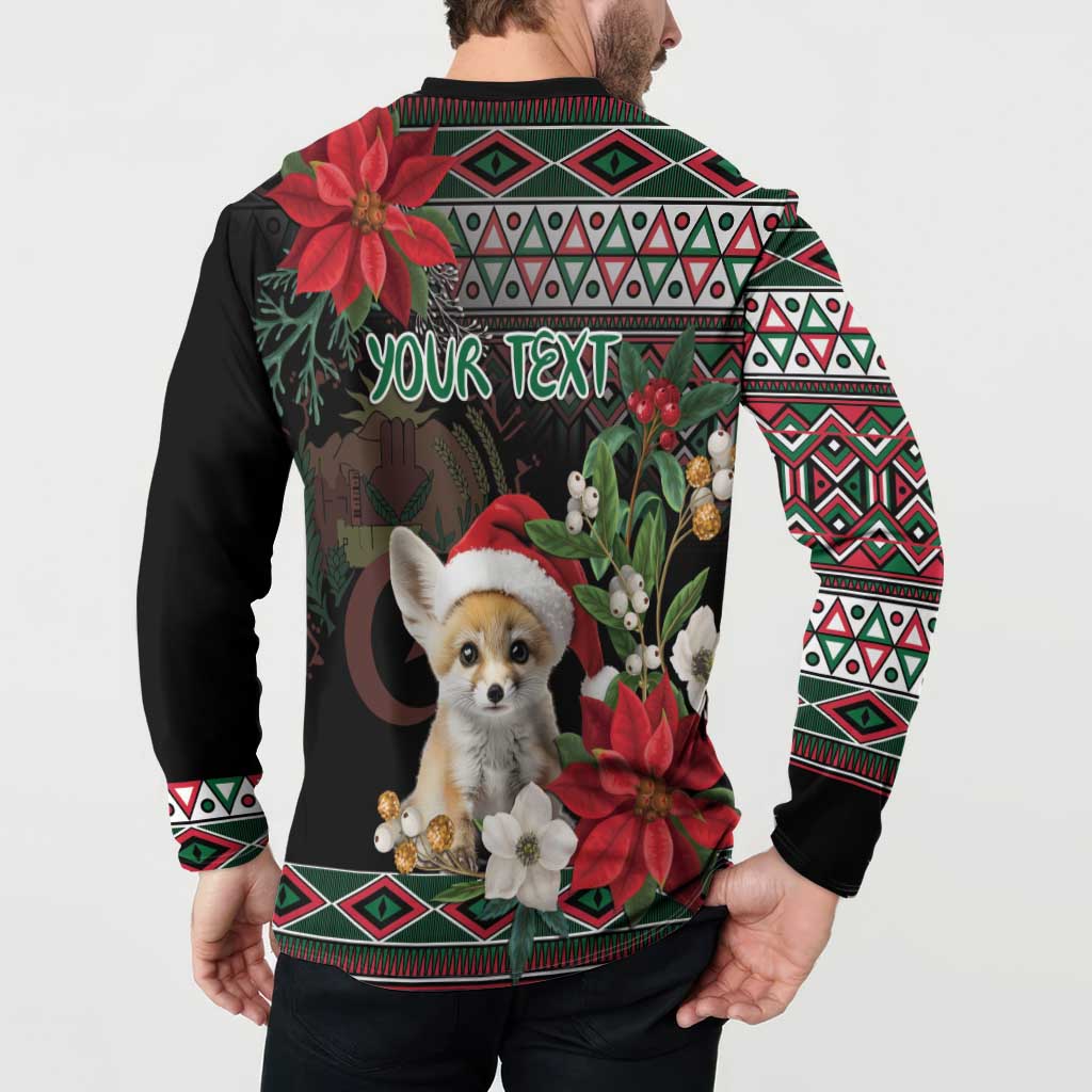 Algeria Christmas Personalized Button Sweatshirt Fennec Fox Santa and Traditional Pattern LT9 - Wonder Print Shop