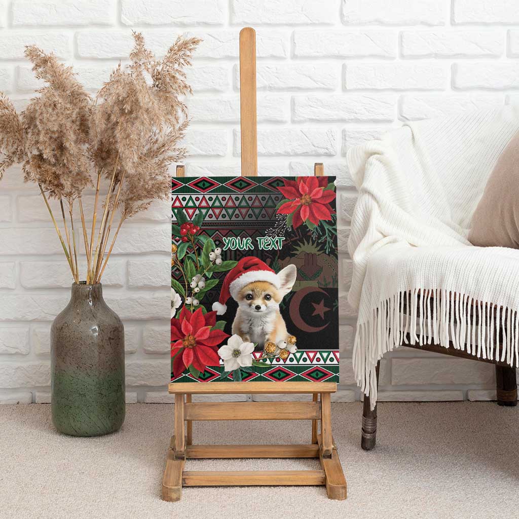 Algeria Christmas Personalized Canvas Wall Art Fennec Fox Santa and Traditional Pattern LT9 - Wonder Print Shop