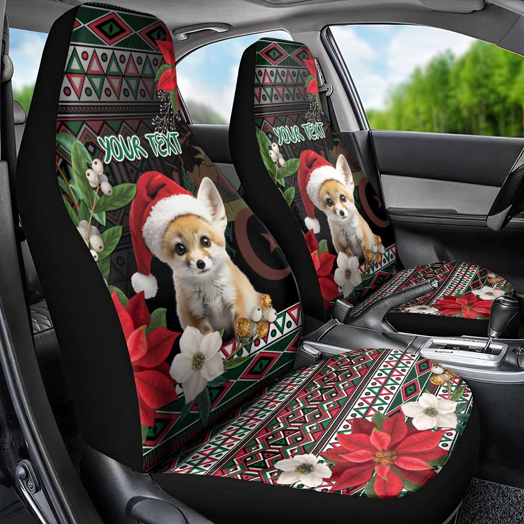 Algeria Christmas Personalized Car Seat Cover Fennec Fox Santa and Traditional Pattern LT9 - Wonder Print Shop