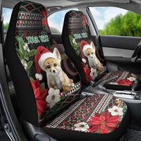 Algeria Christmas Personalized Car Seat Cover Fennec Fox Santa and Traditional Pattern LT9 - Wonder Print Shop