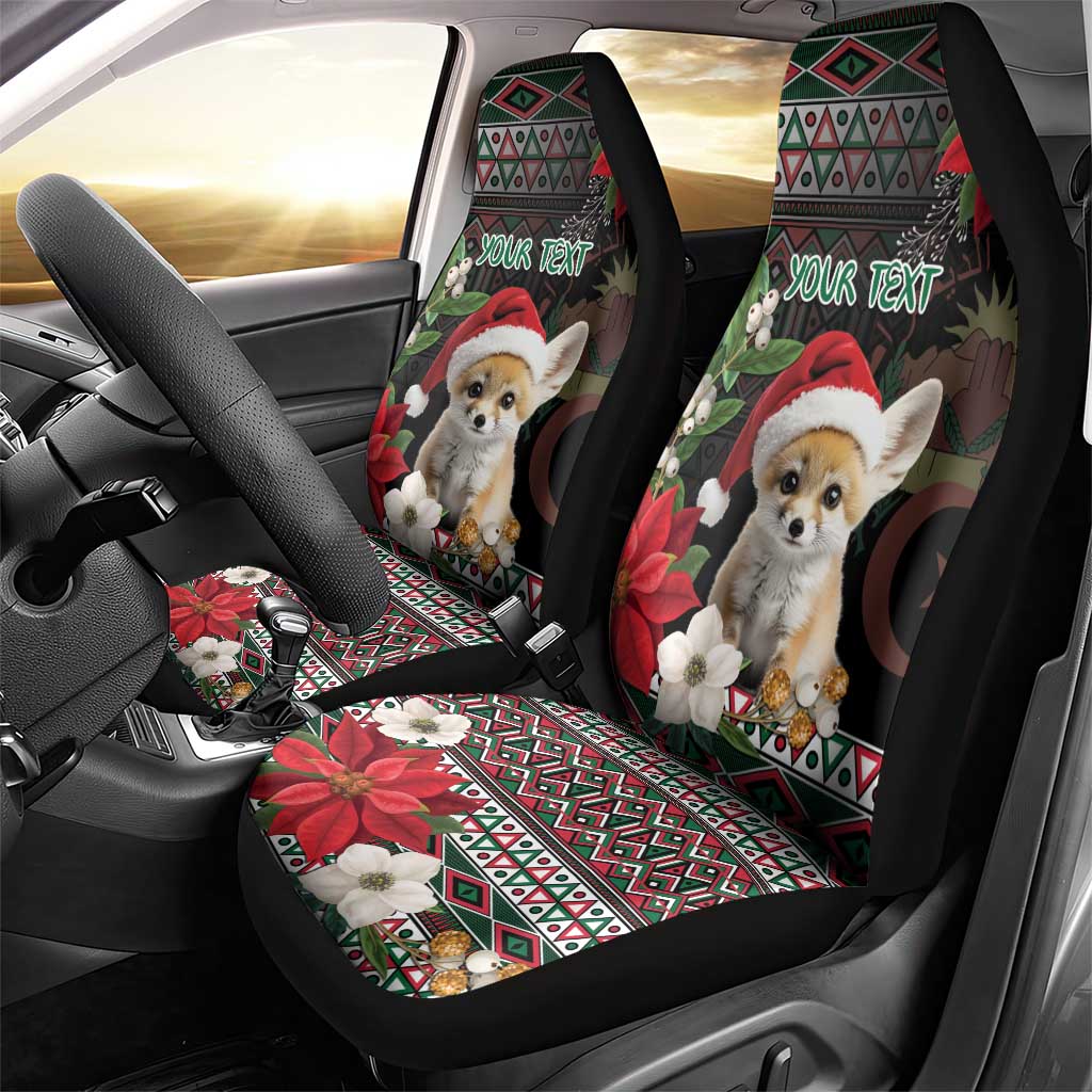 Algeria Christmas Personalized Car Seat Cover Fennec Fox Santa and Traditional Pattern LT9 - Wonder Print Shop
