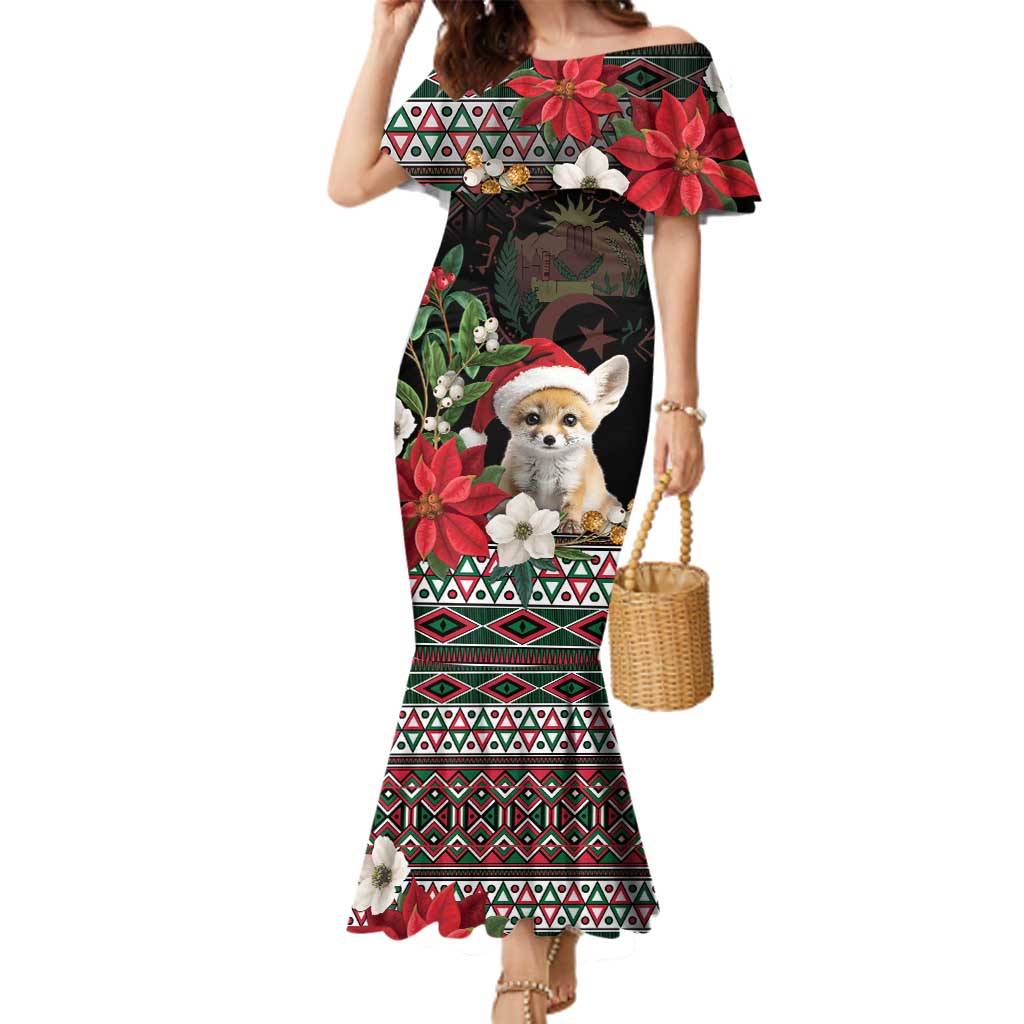Algeria Christmas Personalized Family Matching Mermaid Dress and Hawaiian Shirt Fennec Fox Santa and Traditional Pattern LT9 - Wonder Print Shop