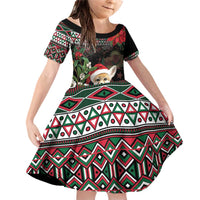 Algeria Christmas Personalized Family Matching Off Shoulder Short Dress and Hawaiian Shirt Fennec Fox Santa and Traditional Pattern LT9 - Wonder Print Shop